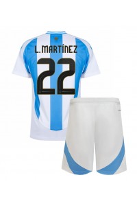 Argentinië Lautaro Martinez #22 Babytruitje Thuis tenue Kind Copa America 2024 Korte Mouw (+ Korte broeken)